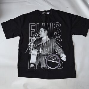 Mint Velvet Women's ELVIS T-Shirt S Black 100% Cotton Basic Rock Grunge Metal